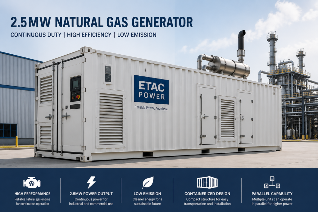 2.5MW ETAC Power Natural Gas Generator ​